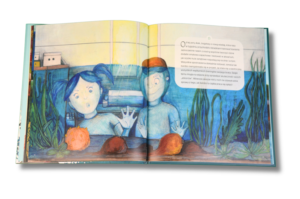 Książeczka wędkarska dla dzieci - Alek uczy się łowić ryby. Autorem jest Zbigniew Kiełkowski czyli Roki Fish Boa